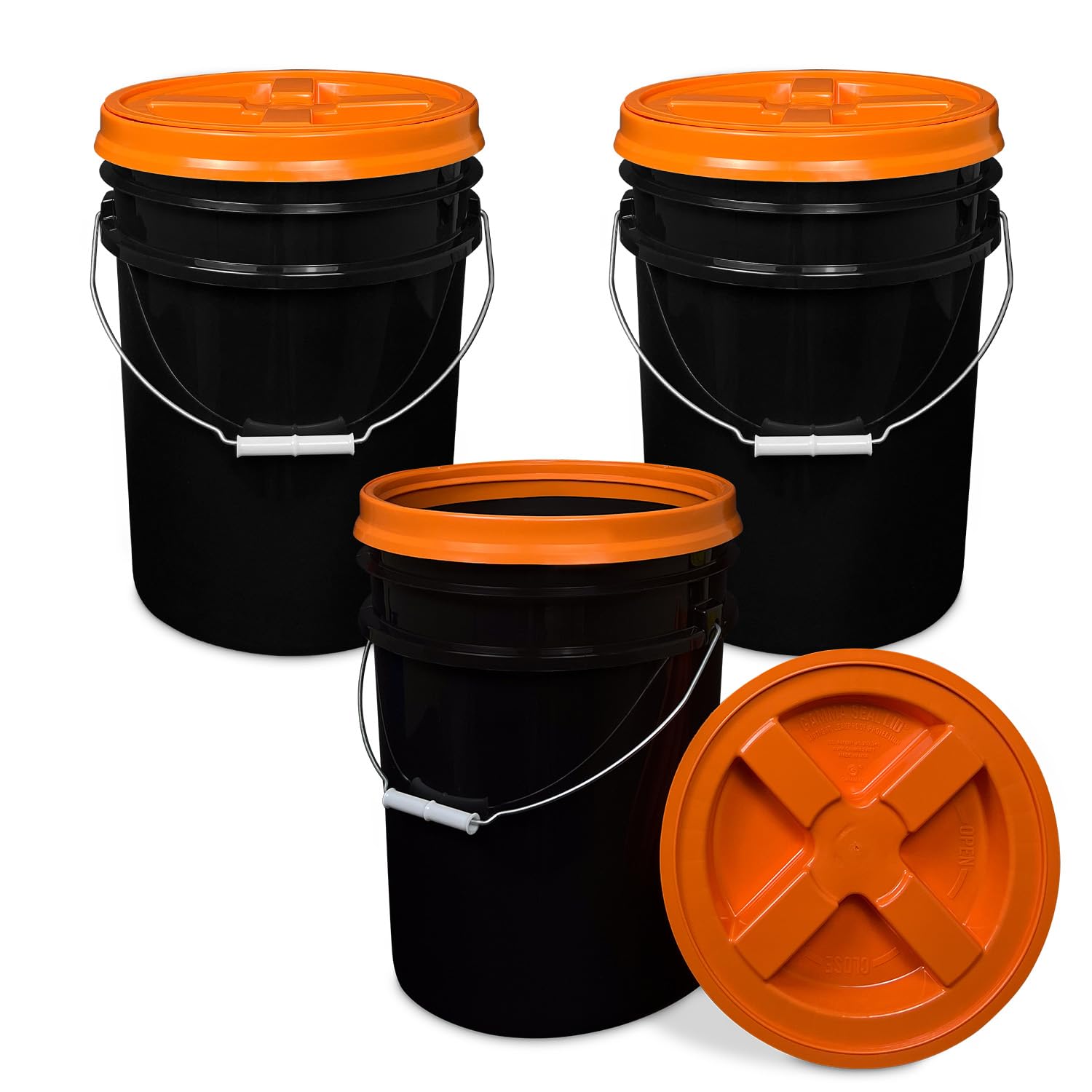 ePackageSupply 5 Gallon Black Bucket with Gamma