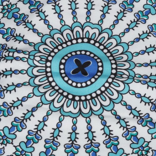 KMG Kimloog Round Pillow Cover, Decorative Mandala Pillow Sham, Indian Bohemian Ottoman Poufs, Outdoor Cushion Cover, Pom Pom (H) - Thumbnail 4