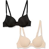 Amazon Essentials Deep Plunge Bras for Women, Lightly Lined, Pack of 2