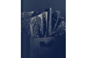 InsideMyNest Sparkly Glitter Gemstones Tissue Paper (30x20 inches) (Silver Glitter on Charcoal Black)