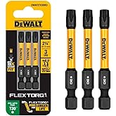 DEWALT FLEXTORQ Torx T30 Bits 3Pk, 1/4 x 2-1/4in for Impact Drivers & Drills, Hex Shank (DWAF2TX30IR3)