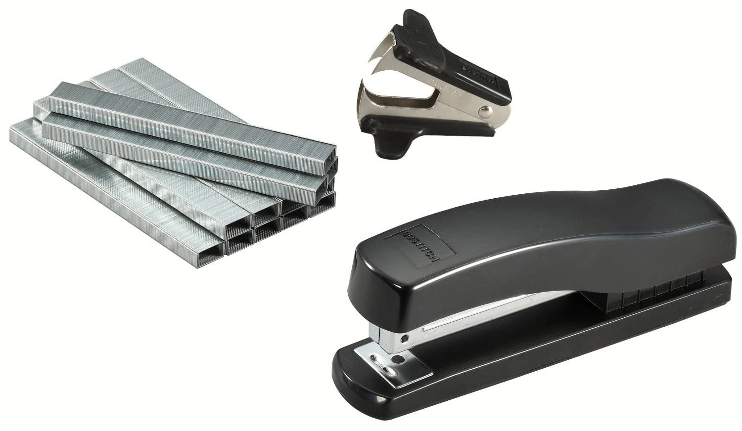 Bostitch Desktop Stapler Kit with Staple Remover and 5,000 Staples, Black (626-BLK-PP)