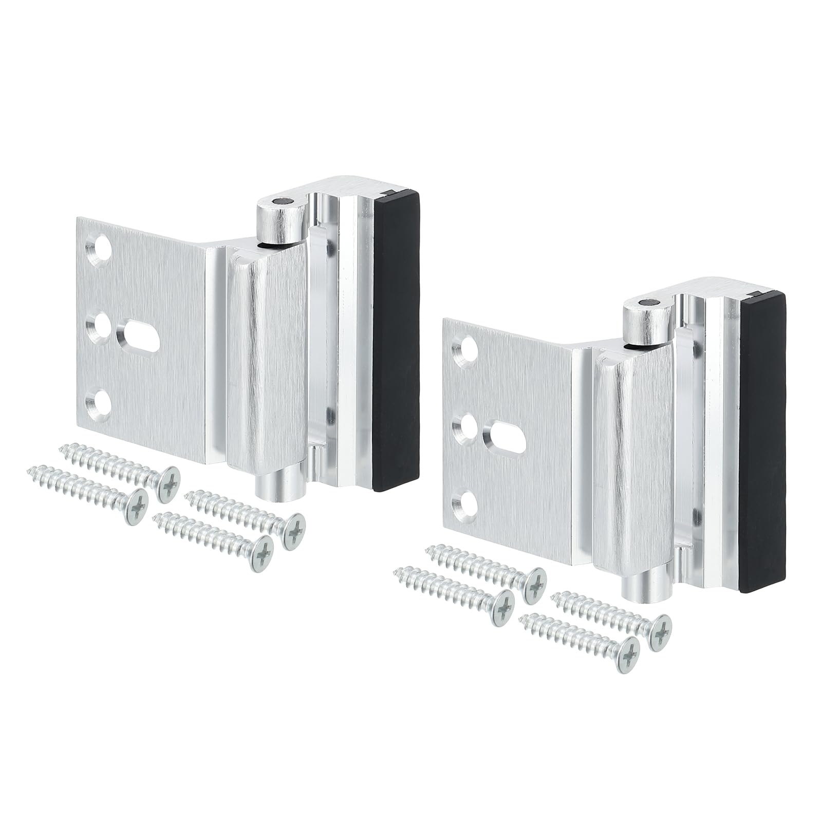 PATIKIL Home Security Door Lock, 2 Pack Door Reinforcement Lock Withstand 800 Lbs High-Security 3" Door Latch Stopper Aluminum Brushed Surface with Screws for Home Safety Privacy, Silver