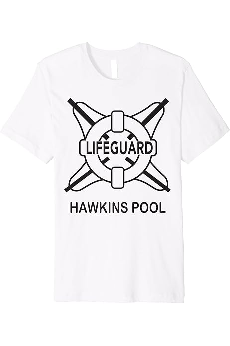 Amazon.com: Netflix Stranger Things Hawkins Pool Lifeguard Logo Zip Hoodie  : Clothing, Shoes u0026 Jewelry