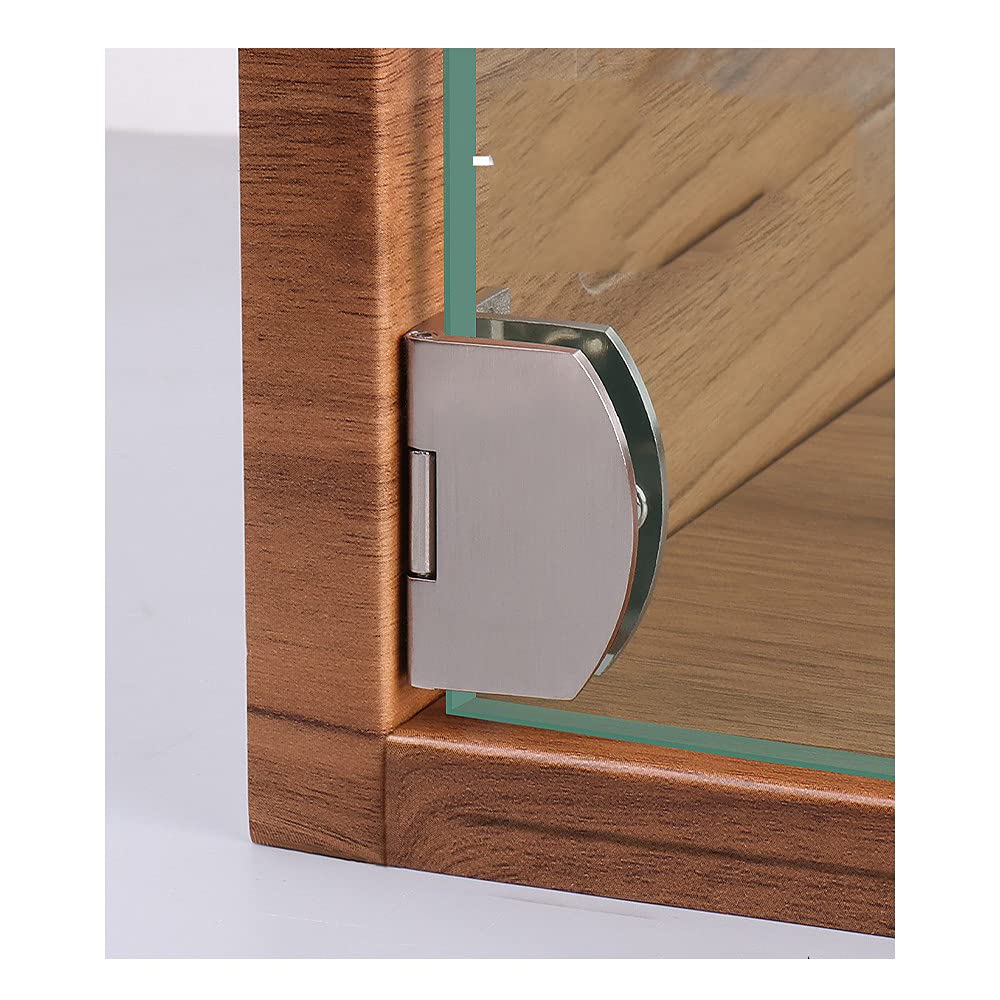 [2 Pieces] Cabinet Glass Door Hinge Bathroom clamp Frameless Glass Door Cabinet Showcase Cabinet clamp 90 Degree Hinge