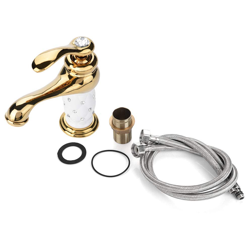 Luxury Gold Silver Diamond Basin Mixer Tap Hot Cold Water Homemade Bathroom Socialme-EU Gold