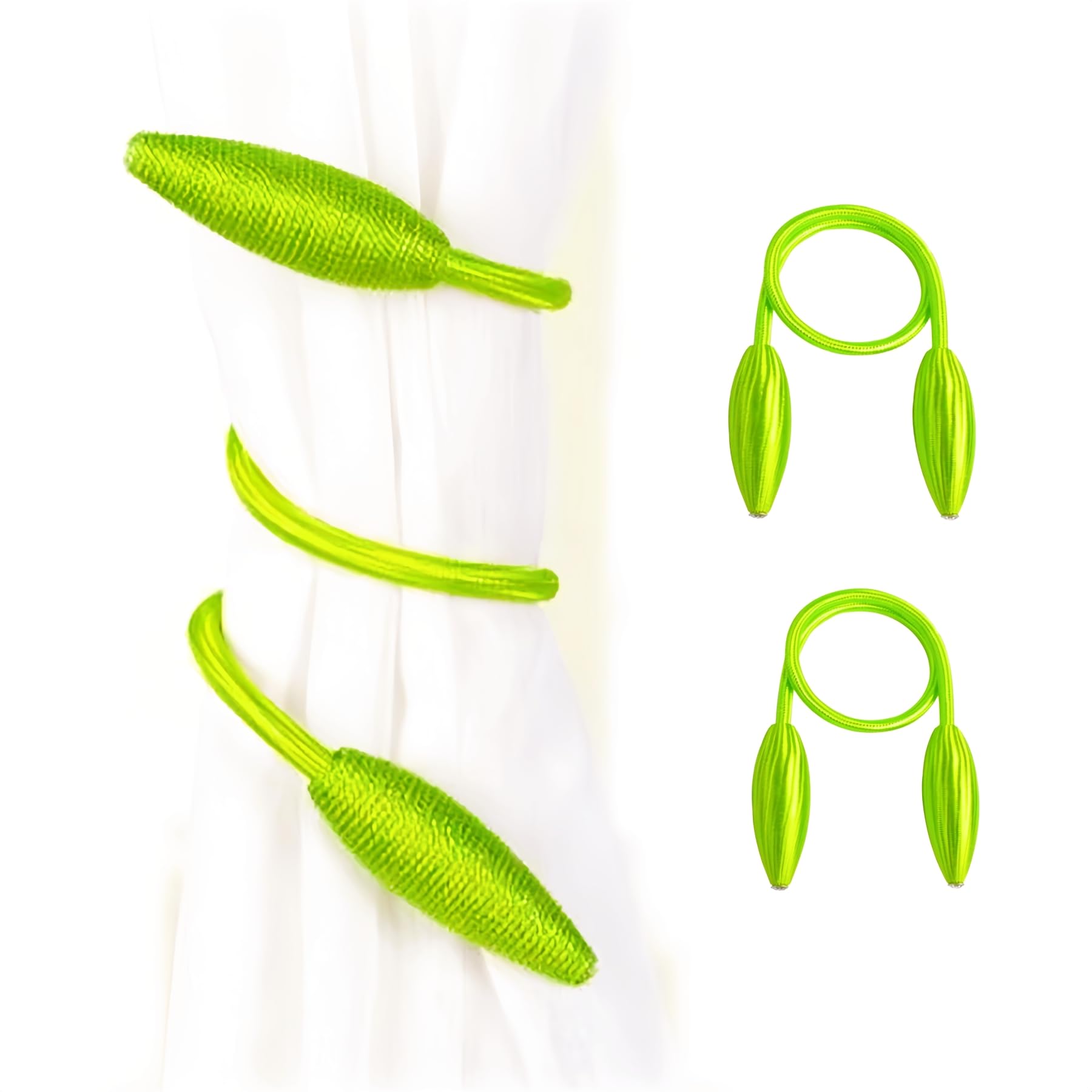Curtain Tiebacks Window Curtain Holdbacks Twist Rope Tie Backs Drapery Holders Drape Wheat Shape Curtain Tieback Clip for Home and Office Decoration 2pcs