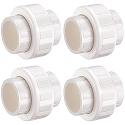 2" PVC Union Pipe Fitting (Socket x Socket), 4 Pack