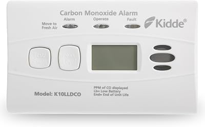Kidde 10LLDCO Ten Year Carbon Monoxide Alarm Digital Display Sealed Battery