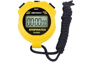 MOSTRUST Digital Simple Stopwatch, 1/30 Lap Basic Stopwatch, No Bells, No Clock, No Alarm, Silent, Child Friendly, ON/Off for Swimming Coaches Kids