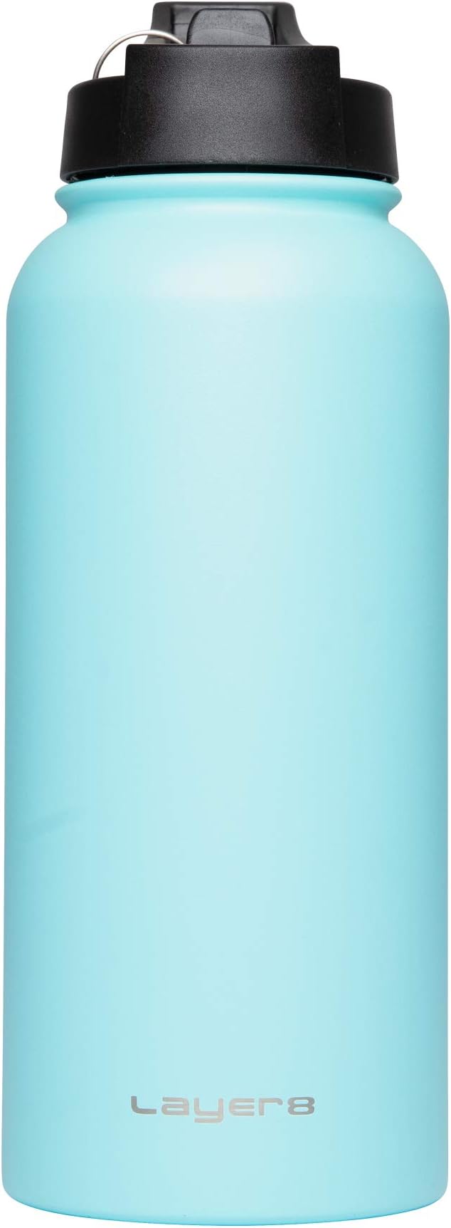 Layer 8 Stainless Steel Portable Water Bottle with Straw & Wide Mouth Lids Double Wall Vacuum Insulated Leakproof 22 and 32 Oz
