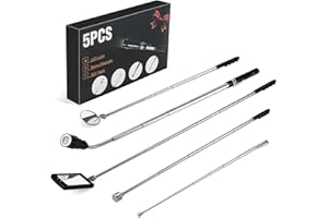 Housolution Magnetic Telescoping Pick-up Tool Kit, 5pcs Pickup Tool Set with Retractable Handle, 1&15lbs Magnetic Pickup Rod,