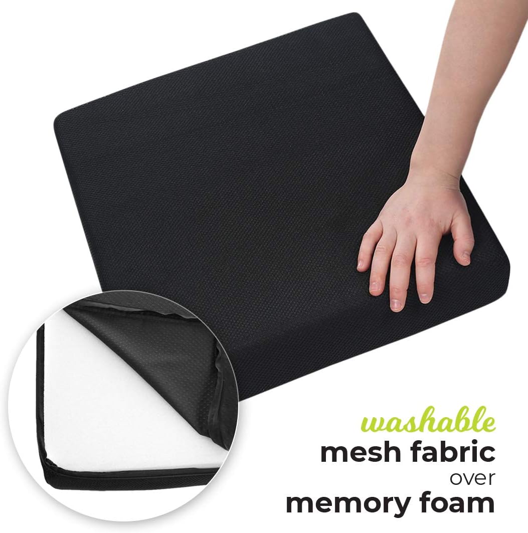 Milliard Memory Foam Seat Cushion Chair Pad 18 x 16 x 3in. with Washable Cover, for Relief and Comfort: Home & Kitchen