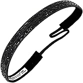Sweaty Bands Womens Girls Headband - Non-Slip, Velvet-Lined Jeweled Hairband - Bling It Always in Style Black 5/8-Inch