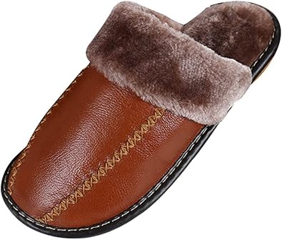 mens leather slippers amazon