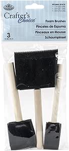 ROYAL BRUSH RFOMW-3P Foam Brush, 3-Pack Darkassorted, 1", 2" &amp; 3"