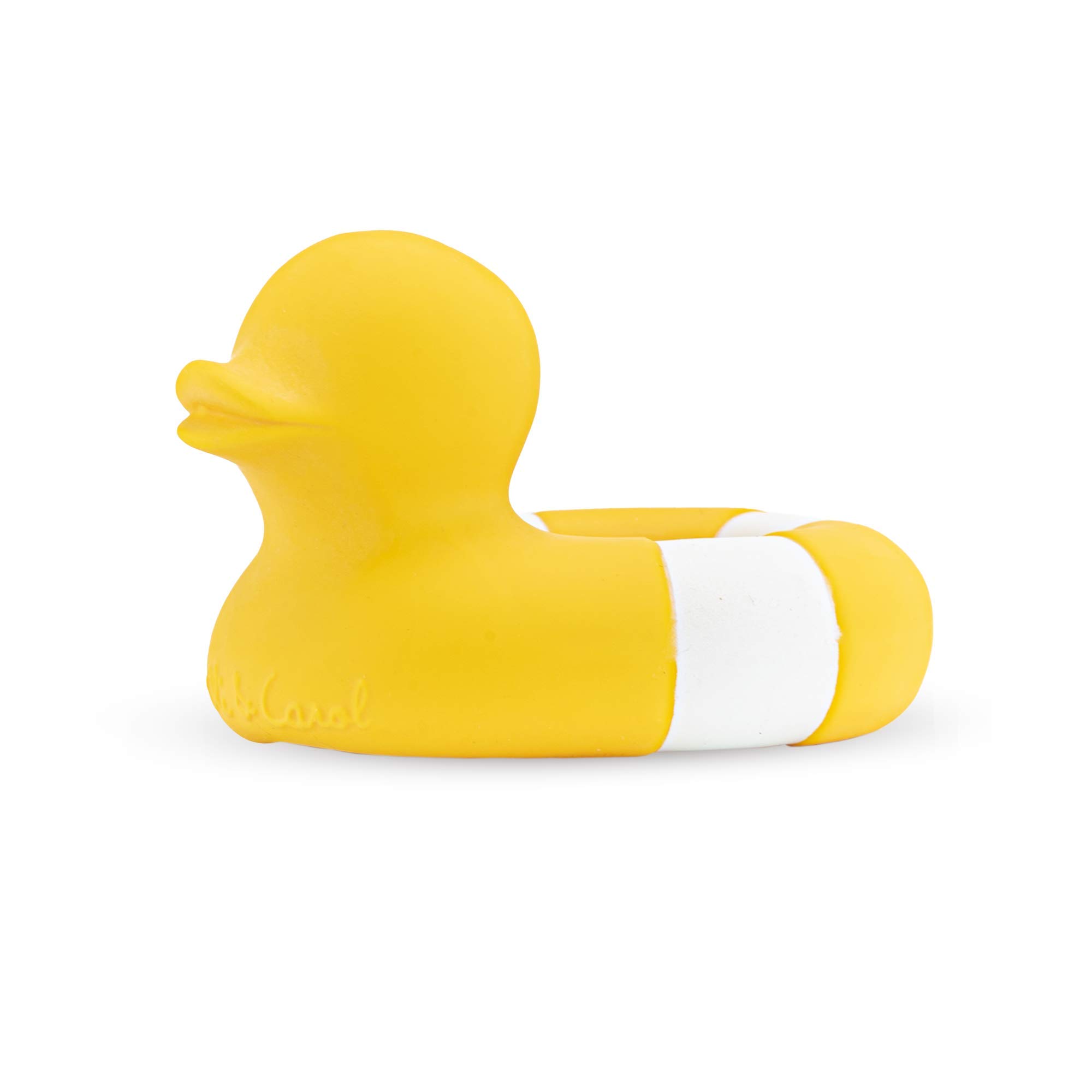 Oli & Carol - Natural Rubber Bath Toy, Flo The Floatie, Yellow, 10 cm