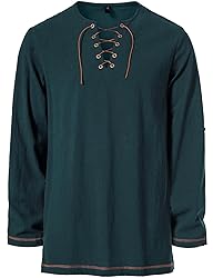 JEMITOP Men's Renaissance Costume Retro Lace Up