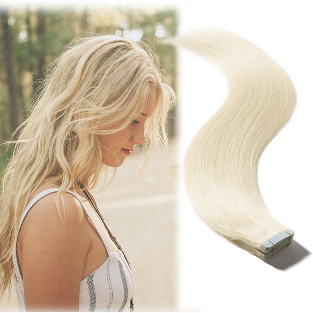 Tape in Human Hair Extension Jet Black 16'' Long Straight