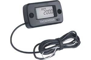Runleader Digital Self Powered Tach/Hour Meter,Maintenance Interval Time,RPM Alert for Riding Lawn Tractor Generator Compress