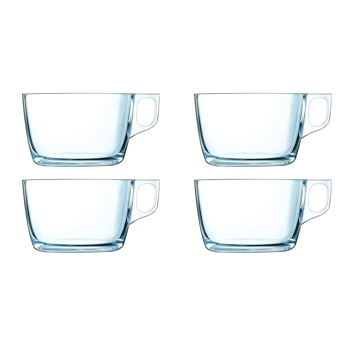 Luminarc L3926 'Nuevo' Jumbotasse, Suppentasse, 500 ml, Hartglas, klar (4 Stück)