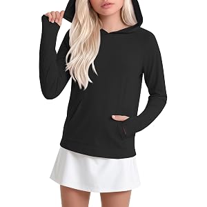 Custoneei Girls' Long Sleeve Hoodies | Kids Pullover Sweatshirts, Raglan, Athletic Hooded Shirts, with Thumb Hole, Kangaroo P