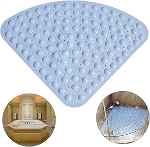 Kaikai - Alfombrilla de ducha de esquina antideslizante con triángulo