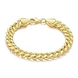 KYAYE 14K Gold Bracelets for Men Charm Cuban Link