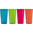 Kryllic Reusable Plastic Cups Tumblers Drinking Glasses,Set of 4 - 20 ...