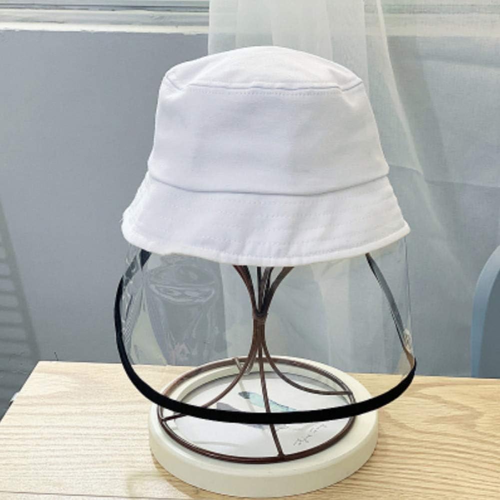 Girls Anti-Saliva Protective Hat Dustproof Visor Fishing Hat Boys Waterproof Bucket Sun Visors(2-4Years) (04-White)