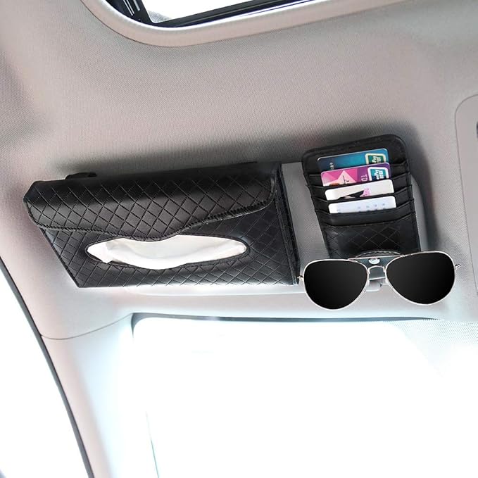 Vozada Car Tissue Holder with Extra Car Visor Organizor, Sun Visor
