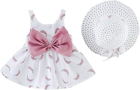 Amazon Co Jp ワンピース 女の子 Ruji 帽子付き 2点セット ベビー服 フルーツ柄 ミニドレス 子ども 蝶結び 赤ちゃん プリンセススカート 可愛い フォーマル パーティードレス カジュアル 子供服 春夏 結婚式 発表会 人気 お姫様 イベント 卒業式 通園 通学 服