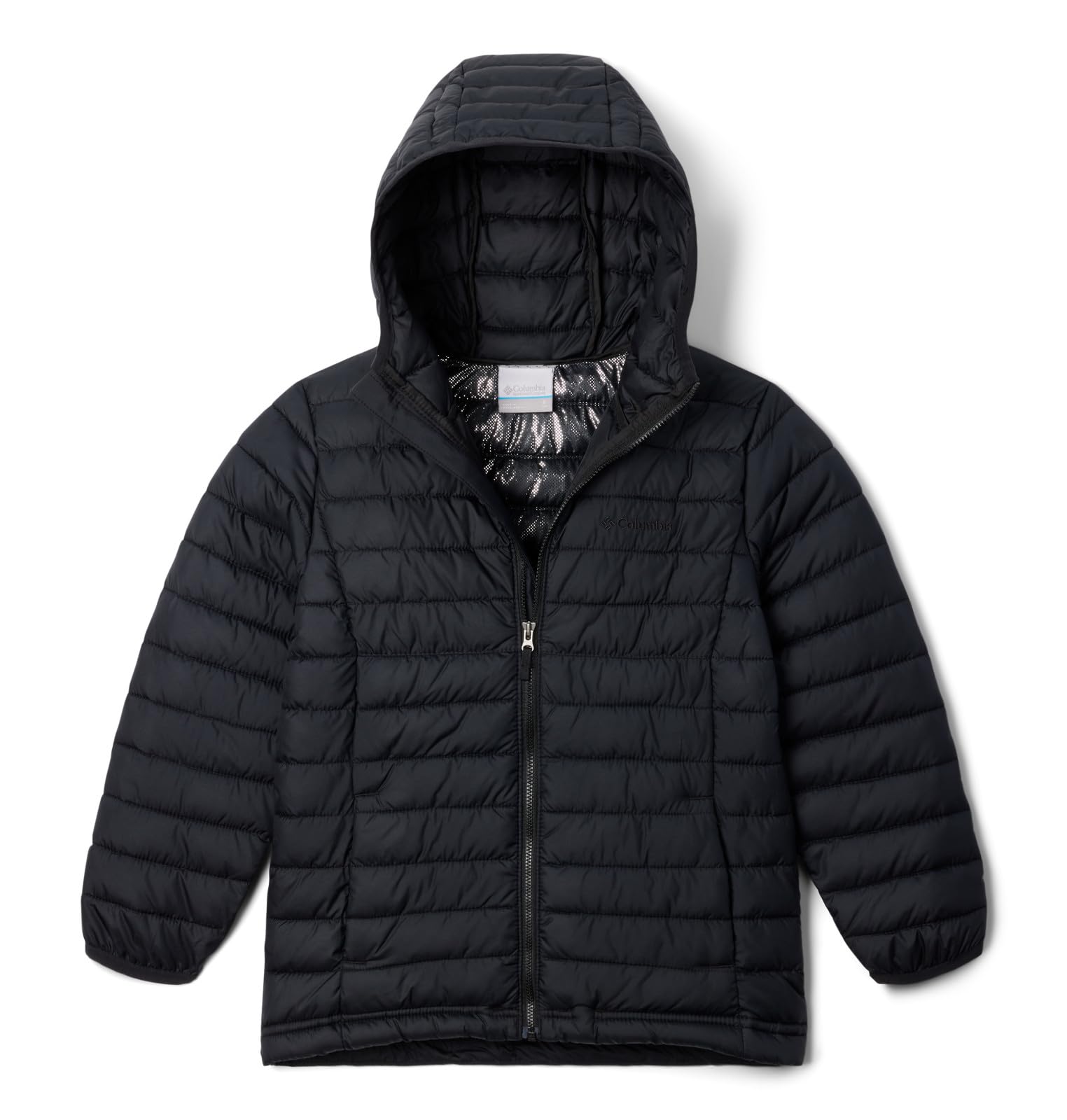 Columbia Youth Boys Powder Lite II Hooded Jacket, Black, Medium