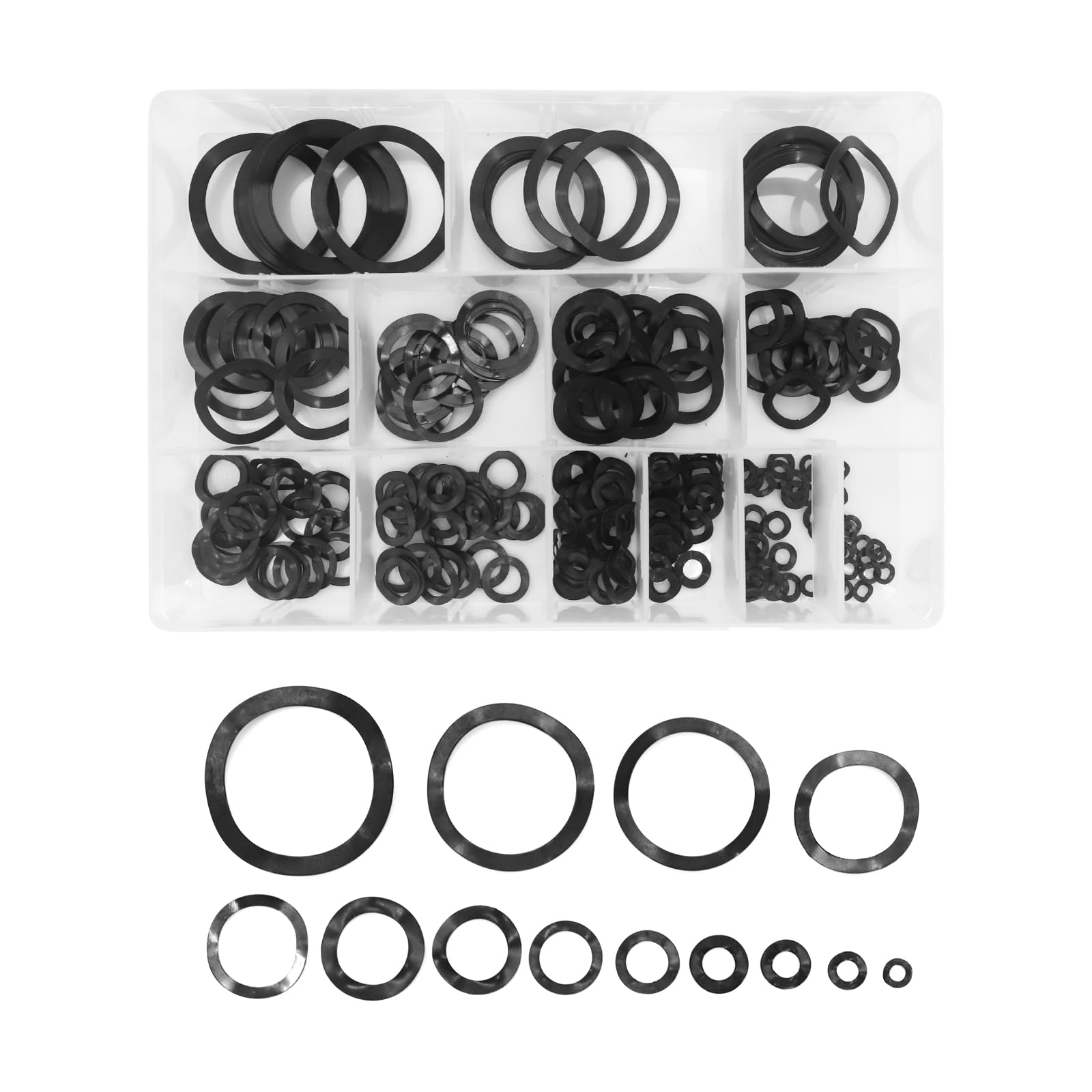 Yuhtech 320 Pcs Wave Spring Washers Assortment Kit M3-M31 Manganese Steel Pressure Wave Washer for Screw Bolt M3 M4 M5 M6 M8 M10 M12 M14 M16 M19 M24 M27 M31