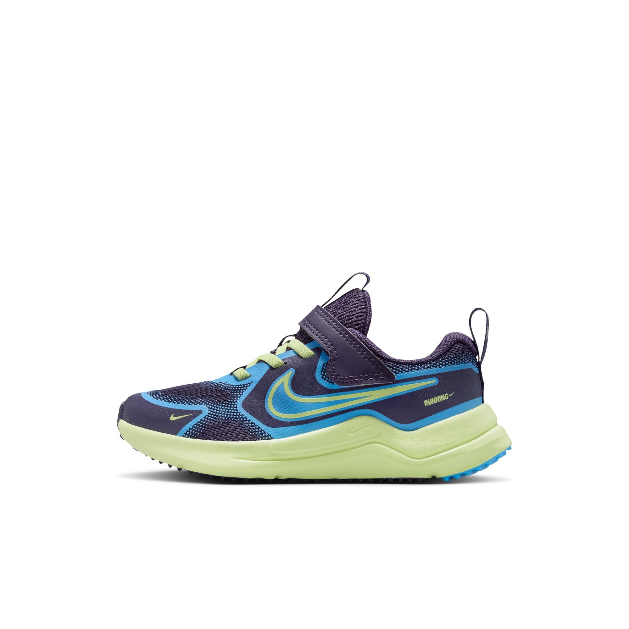 Nike Little Kid's Cosmic Runner, Dark Raisin/Light Liquid Lime, 12.5C Image