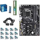 Build Your Own Barebone Mining Rig Bundle with B250 GPU CryptoCurrency Mining Motherboard – Includes Intel G3900 CPU, 4GB DDR4 Memory, and PCI-e Risers – Choose from 860-1500W Power Supply, SSD &amp; Case