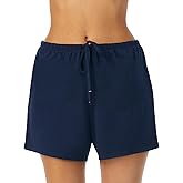 Nautica Womens Sleep Shorts - Mid-Thigh, Lightweight, Breathable Pajama Bottoms - Cotton Knit Jersey Sleepwear and Loungewear