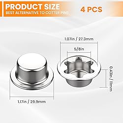 MARRTEUM 4 Piece Spring Steel Push on Pushnut Cap