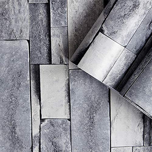 MS magic Vintage Gray Brick Wallpaper Self Adhesive Film Brick Peel and