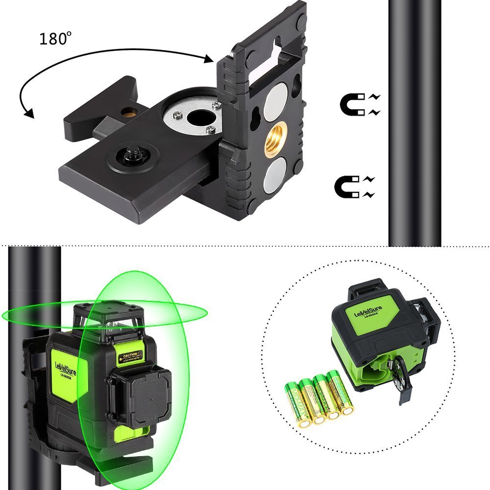 Livella Laser Multifunzionale A Luce Verde A 16 Linee, Autolivellante A 3 Batteria Ricaricabile Strumento Di Livellamento Omnidirezionale Adesivi Per Pavimenti E Pareti 87901948 - 7