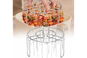 24Pcs Air Fryer Skewer Stand Thicken, 304 Stainless Steel Vertical Barbecue Rack, Air Fryer Round Hanging Vertical Meat Skewe