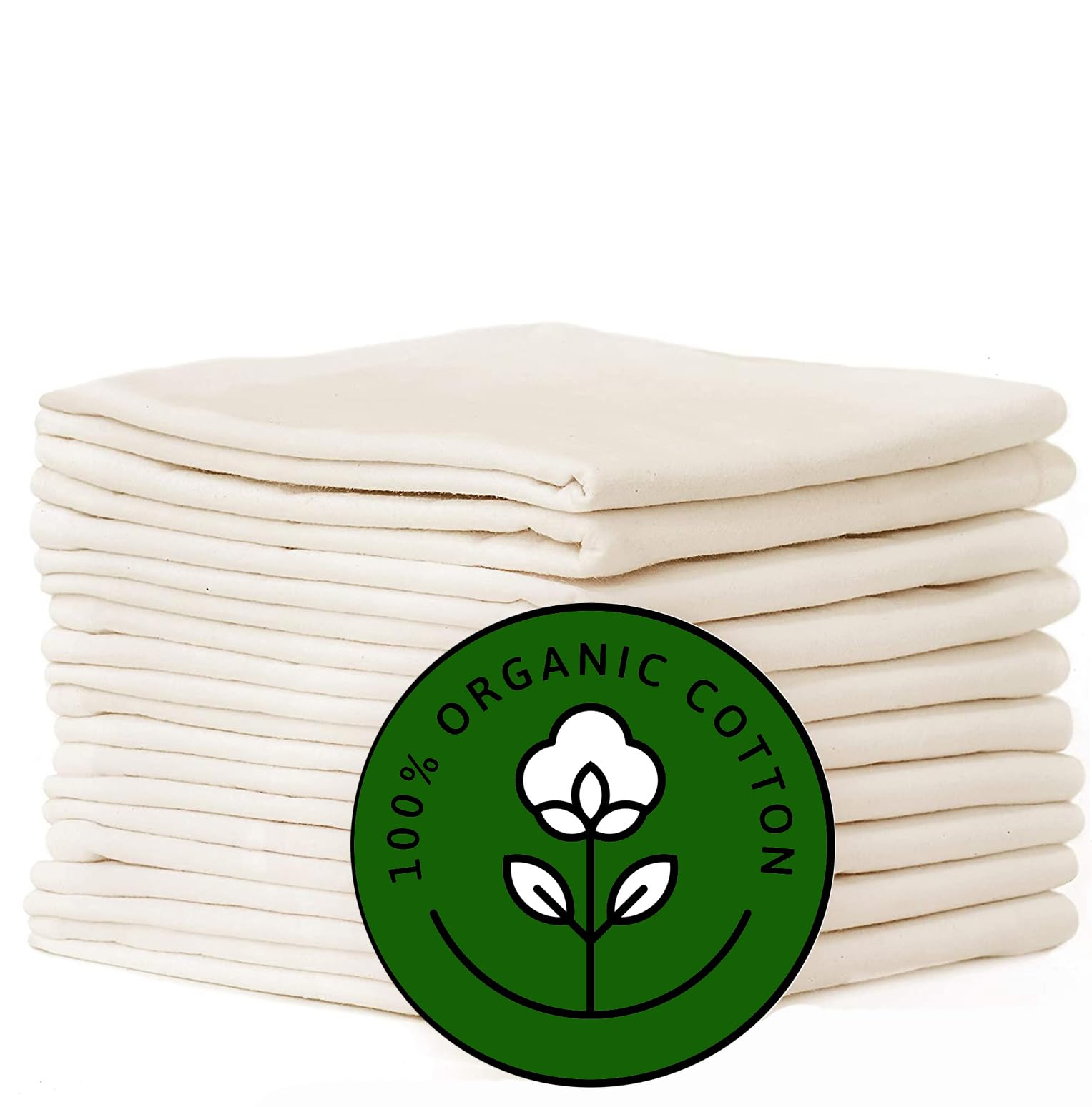 Photo 1 of Flour Sack Kitchen Towels |Organic Cotton Blank Towel| Tea Towel Crafting Embroidery|Flat Thick Absorbent Quick Dry | Baking Bread Proofing Breathable Linen Cloth Cover Set of 10, 28 x 28 Inch, Ivory