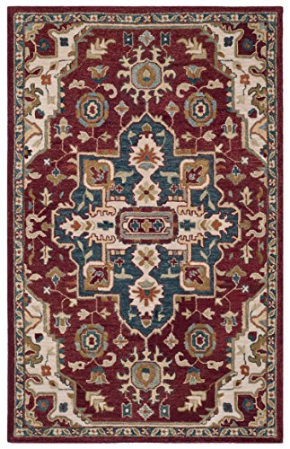 Safavieh Aspen Collection APN507A Red and Blue Premium Wool Area Rug (4' x 6')