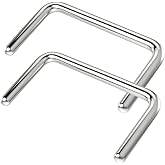 Evonix 2pc Septum Retainer 16g Stainless Steel U Shaped Piercing Ring 16 Gauge Staple-Shape Jewelry (12mm)