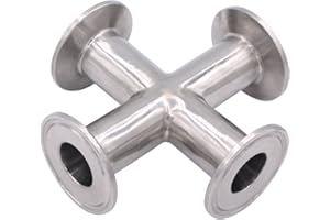 DERNORD 4 Way Cross Clamp Fits 1.5" Tri-clamp Sanitary Fitting Stainless Steel 304, 25mm Pipe OD