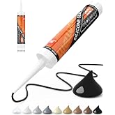 WELLUCK Black Silicone Caulk, 100% Waterproof Silicone Sealant Adhesive Caulking,for RV, Kitchen,Bathroom, Window, Door, Glass, Auto Leak Sealing 10.2FL.OZ/300ML（1 Pack）