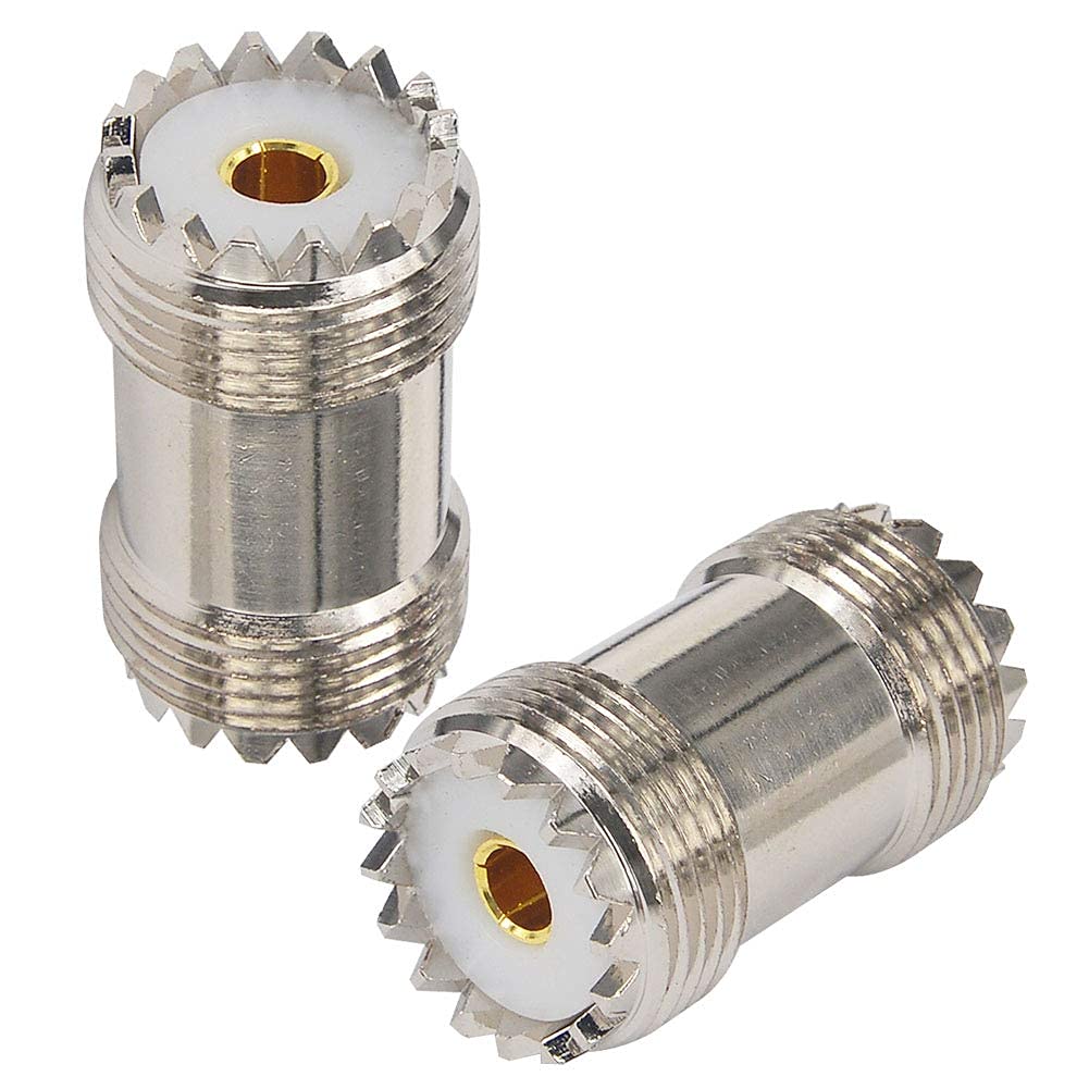 Boobrie SO239 to SO239 Coaxial UHF Female to UHF Barrel CB Ham Radio Coax Connector Adapter UHF Double Female Coupler Joiner for CB Ham Radio Antenna SWR Meter Pack of 2
