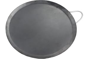 FIESTA BRANDS Comal Para Tortillas Grandes Para Estufas for Tortillas y Quesadilla Carbon Steel Heavy Duty Metal Handle (10 Inch)