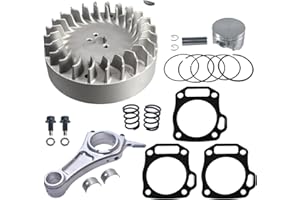 BUHNSS 3.328" Billet Aluminum Connecting Rod And 10krpm Flywheel With 18lb Valve Spring And 70mm Flat Top Piston Kit For Predator 212cc Only Hemi Engine Go Kart Cart