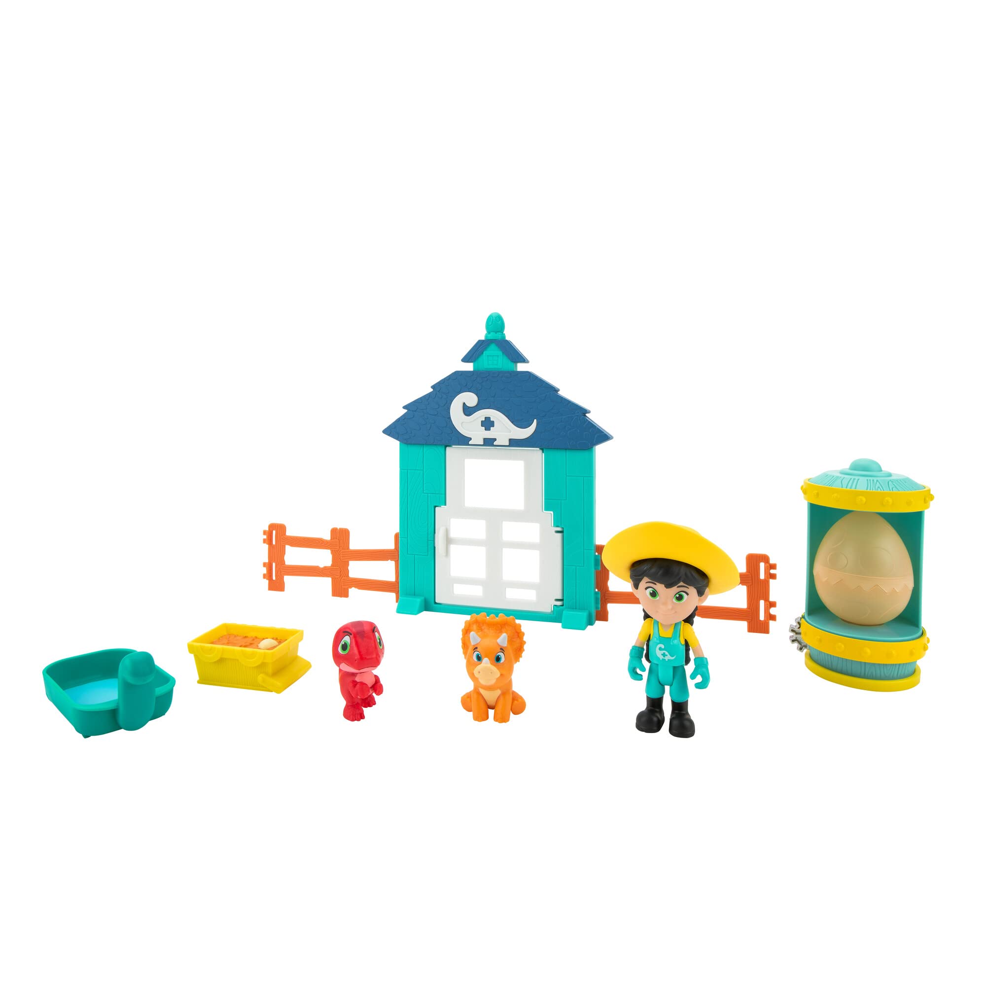 Dino Ranch - Features Light Up Egg Incubator, 3 Min, Two Baby, Plus Six Accessories-Toys for Kids-Your Favourite Pre-Westoric Ranchers, Dino Ranch Hatchery Adventure Set